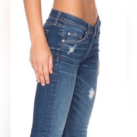 Rag & Bone Dre Capri Skinny Distressed Canyon Medium Wash Stretch Jeans 27 - Picture 2 of 13